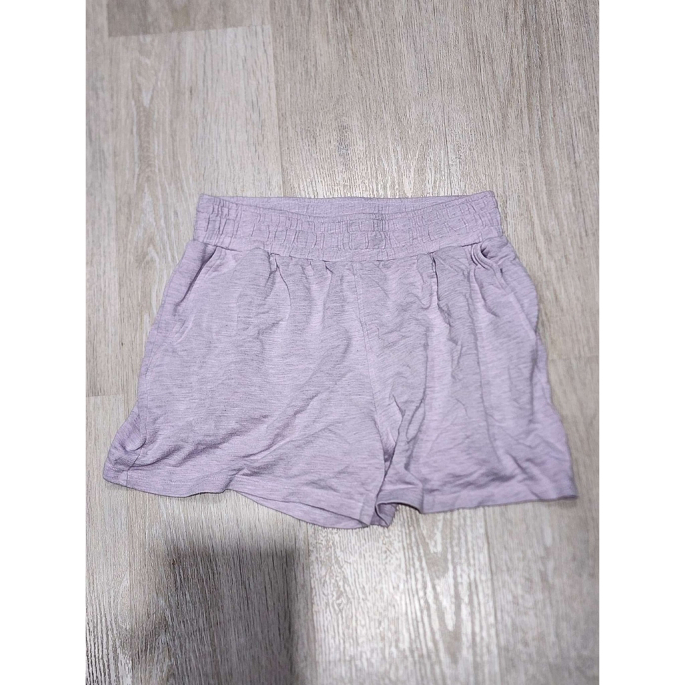 Monrow Pajama Lounge Shorts Elastic Waist Pockets Lavender Women's New